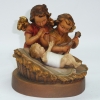 Zwei Engel beten und musizieren fÃ¼r den Neugeborenen (Holz) Handarbeit